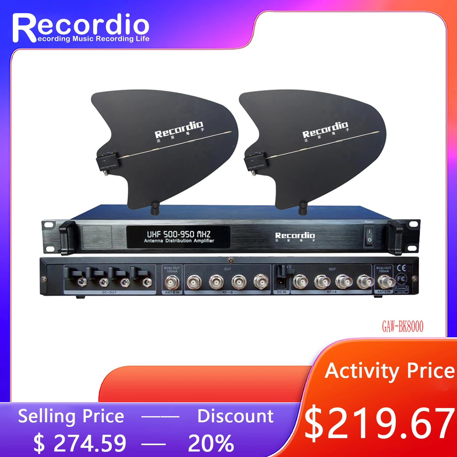 Gawbk848 8 Channel Antenna Distribution System 8 Sets Receiver 500