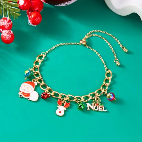 38Pcs Christmas Alloy Enamel Pendants, with Rhinestone, Santa Claus 38Pcs Christmas Alloy Enamel Pendants, with Rhinestone, Santa Claus