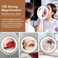 Flexible 10x Magnifying Vanity Mirror with LED Lighted Makeup Mirror Lighting Dressing Makeup Lamp Bottom Sucker 2