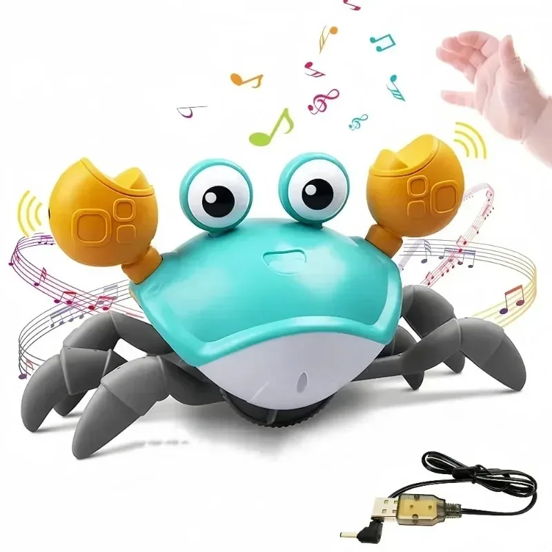 Dancing Crab Run Away Toy for Babies Crawling Interactive Escape Crabs Sensing Toys Baby Birthday Gifts with Music Toddle Box 4
