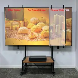 84 Inch Fresnel ALR UST Projection Screen Ambient Light Rejecting 1CM Ultra Narrow Fixed Frame Smart Tv Screen for Home Theater