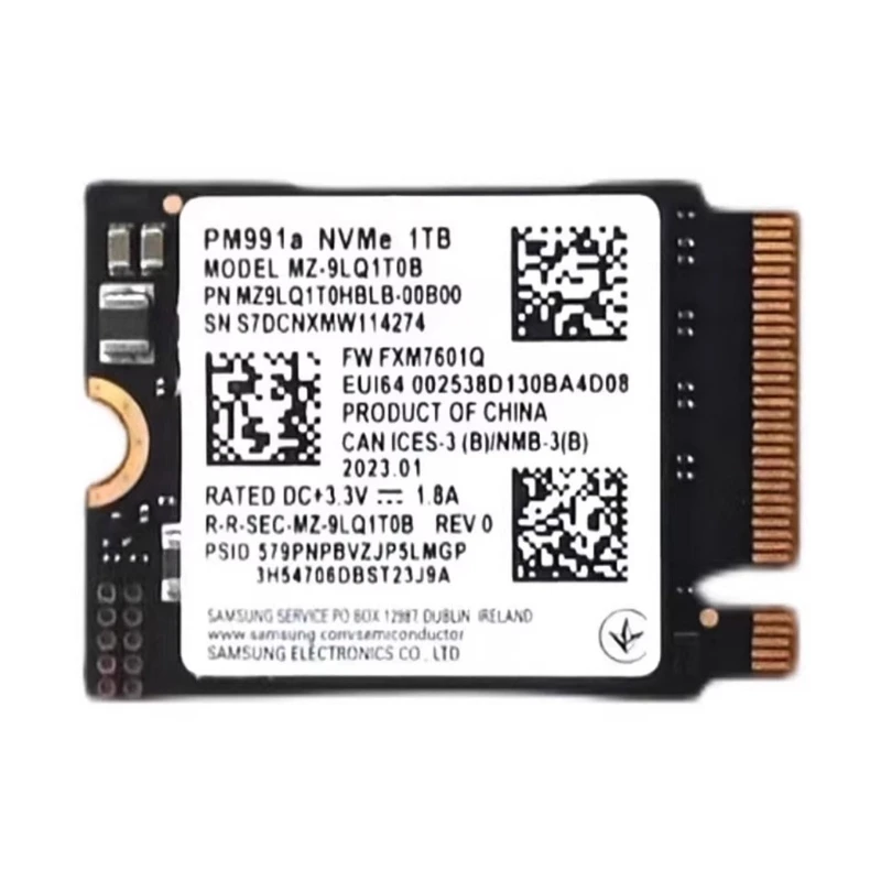 

PM991a Твердотельный накопитель M.2 NVMe PCIe Gen3x4 емкостью 1 ТБ. Эффективный внутренний твердотельный накопитель для игр, и