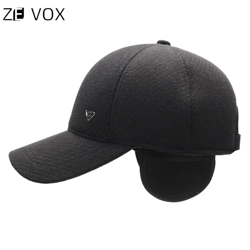 Autumn Winter Thickened Duck Tongue Hat for Middle-aged and Elderly Men, Plus Velvet Baseball Cap Keeping Warm Ear Protection