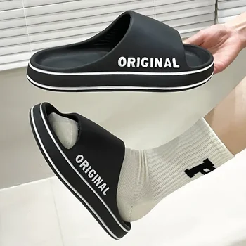 Woman Slippers Summer For Women Man Solid Women Letter Mens Shoe Thick Sole Indoor Bathroom Anti Slippers Slip Indoor House 1