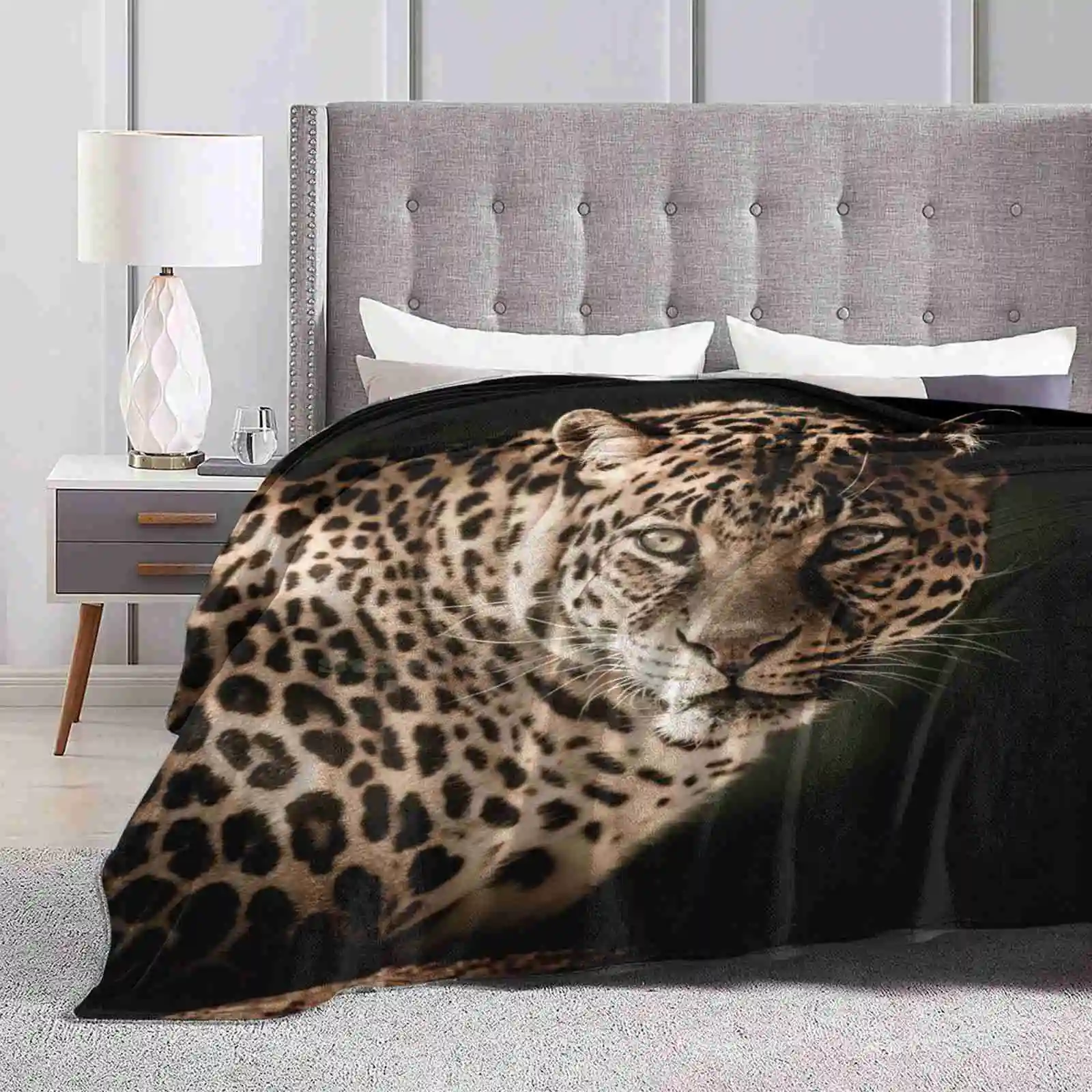 

Модное мягкое теплое одеяло с леопардовым принтом