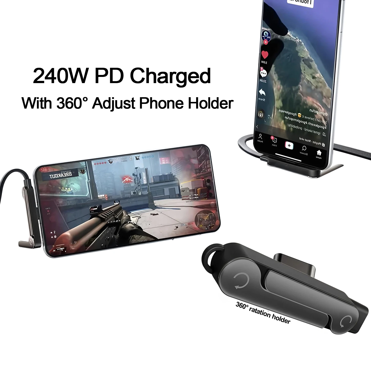 รูปสินค้า แท่นชาร์จพับได้ USB-C รองรับ PD 240W