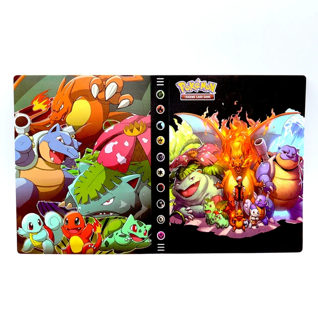 Pokemon Album 3D Holographic 240pcs Pikachu Charizard Shining Map Collections Notebook Binder Folder Holder Book Cards Protector 120