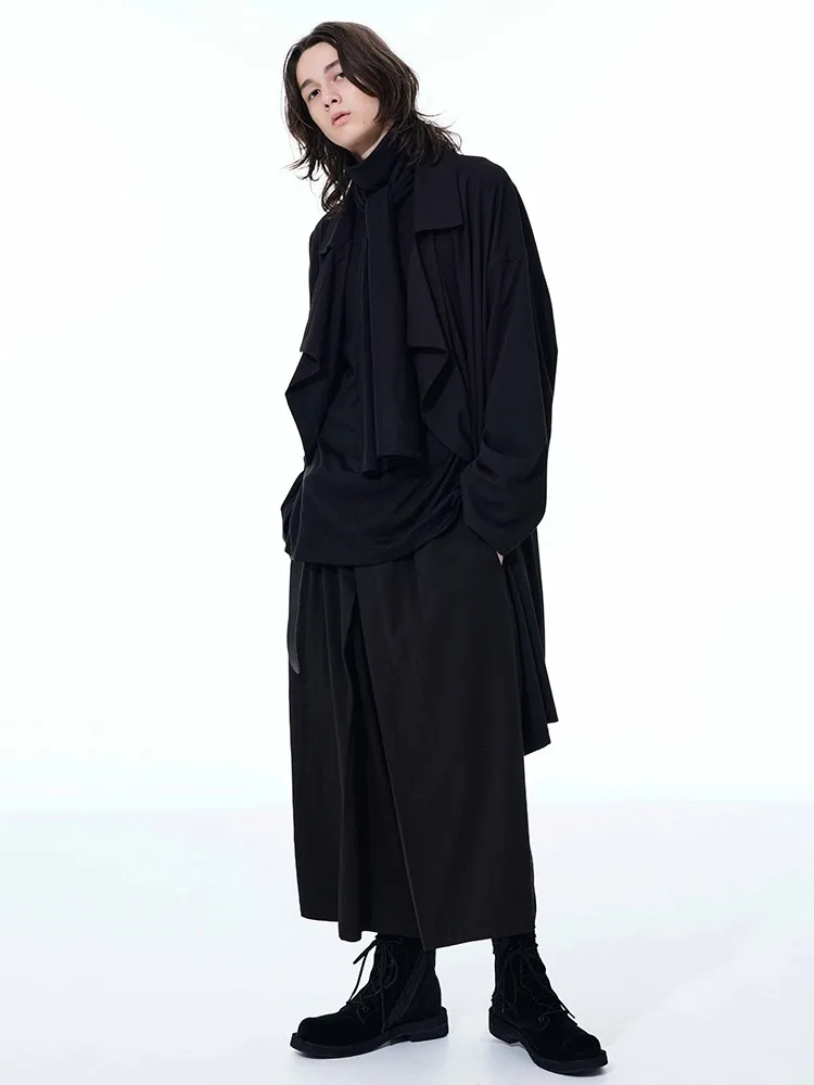 MAMELICCE Extra Loose Jacket Unsiex original design style Casual Trench Coat for Men and Women black outerwear