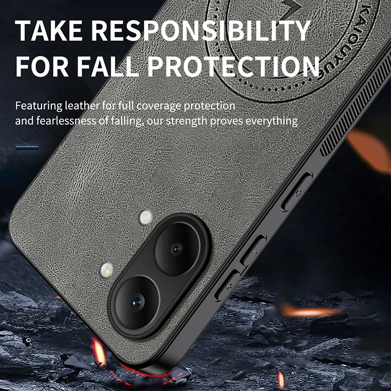Luxury PU Leather Magnetic Protective Back Cover - Premium Phone Shell Case