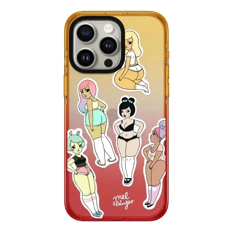 

Girls Peach Gradient Border 2.0 Acrylic iPhone 11 12 13 15 14 Pro Max Protective Case, Fits iPhone 15 Pro Max