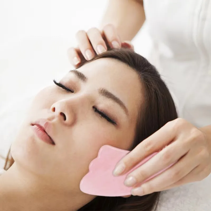 Gua Sha Board Natural Rose Quartz Gua Sha Jade Facial Beauty Scraping Massage Tools Firm Skin Care Face Gua Sha SPA Physical Therapy Massager