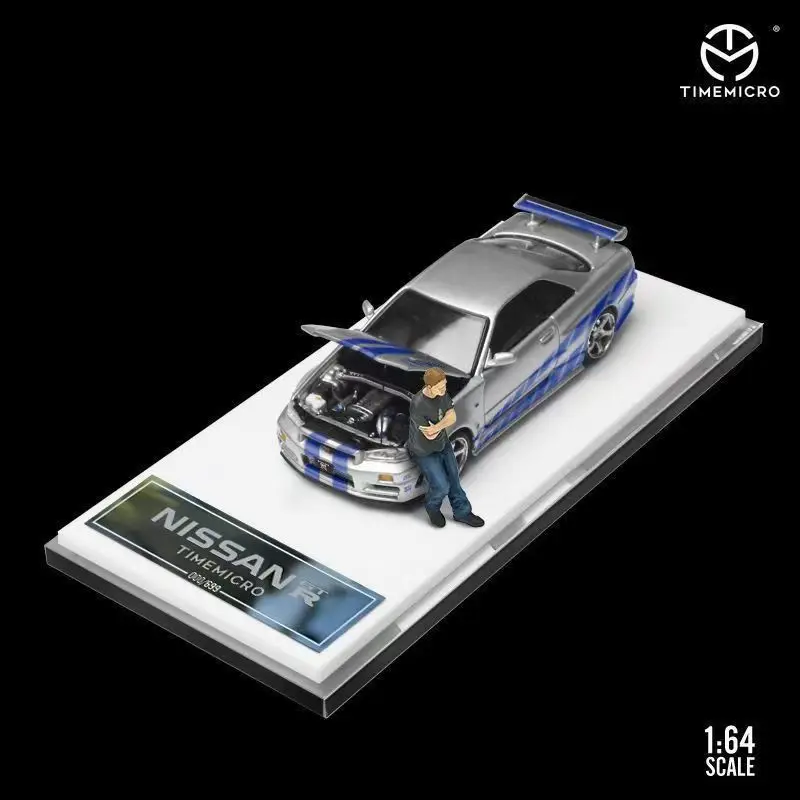 TimeMicro1:64 skyline GTR R34 Fast & Furious themed painted alloy model 4