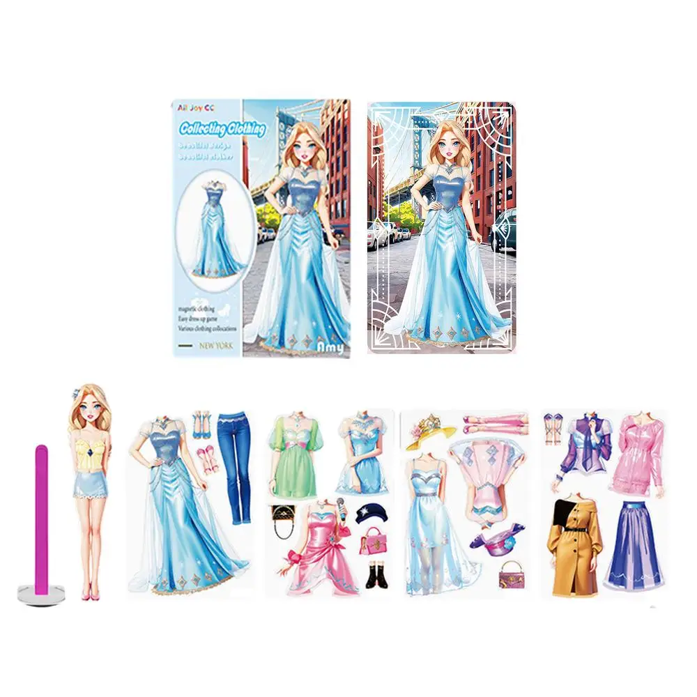 Muñecas De Vestir Magnéticas Con Temática De Princesa, Libro Portátil Con Ropa Y Accesorios Magnéticos Reutilizables, Juguete De Imaginación Y Habilidades Manuales Para Niñas