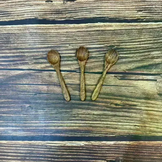 Vaisselle de cuisine, ustensile de cuisine rond en bois, cuillères à soupe antiadhésives à Long manche en bambou naturel, cuillères à sucre, thé et miel 1