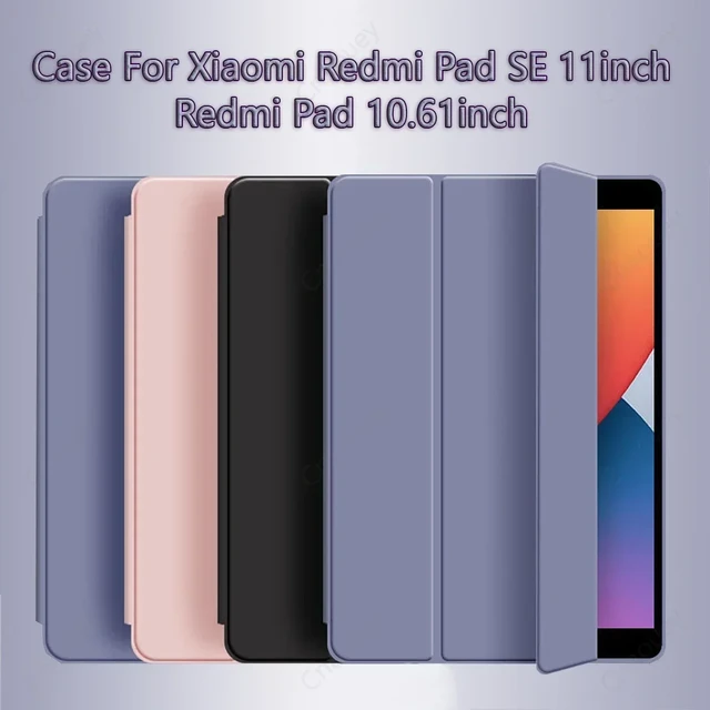 1pc Blue Trifold Tablet Case for Xiaomi Redmi Pad SE 11 Auto Sleep Wake,  Dirt-Resistant Shockproof, Anti-fingerprint, Magnetic Closure,  Anti-Scratch, Trifold Stand