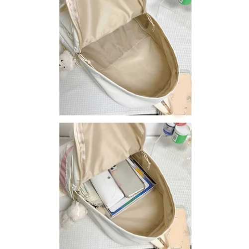 십대 소녀 학교 배낭을위한 귀여운 토끼 귀 배낭 여성 대용량 카와이 학교 데이 팟 나일론 캐주얼 학생 Bookbag 4