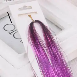Hair Extension Hairpiece Straight Long Heat Resistant Wig Glitter Shiny Seamless Hairpiece
