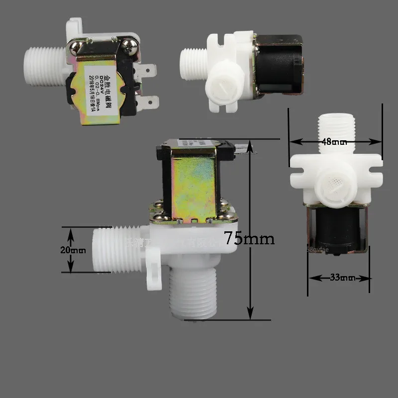 Valvola normalmente aperta 1/2 Elettrovalvola in plastica DC 12V 24V Distributore magnetico Acqua potabile Interruttore del regolatore di pressione pneumatico (Specifica : 1/2, Voltaggio : DC 24V)(D
