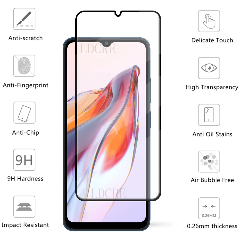 6 в 1 для Redmi 12C стекло для Xiaomi Redmi 12C закаленное стекло полное покрытие 9H HD защита для экрана для Redmi 12 C 12C стекло для объектива