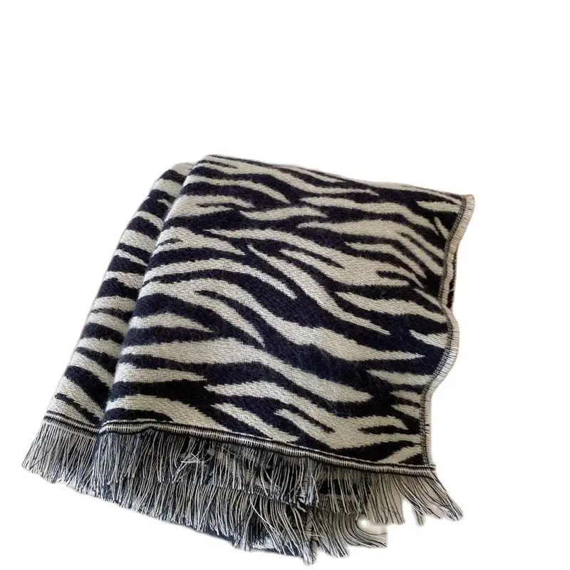 New Autumn Winter Leopard Zebra Printed Girls Immitation Cashmere Scarf Boys Shawl Girls Casual Long Scarf Children Neck Warmer