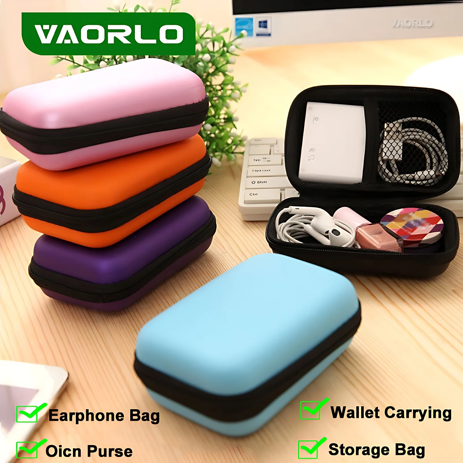 Sundries Travel Earphone Storage Bag Charging Case Zipper Bag Portable Travel Cable Organizer Electronics Storage earphone storage bag
