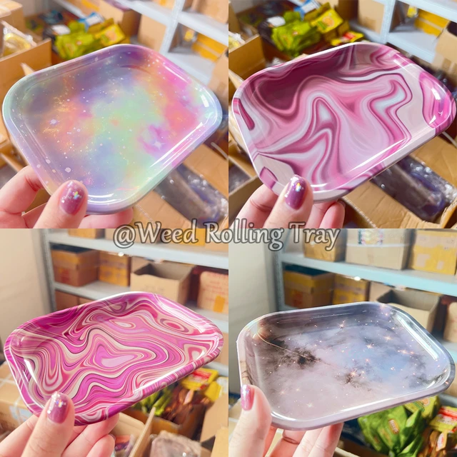 2023 NEW Rainbow Sexy Women Rolling Tray 180*140 MM DIY Smoke Roller Tray  For Tobacco Plate Trays Factory Smoking Accessories