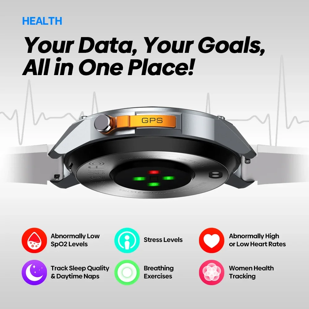 Zeblaze Stratos 2 Ultra GPS Smart Watch Built-in Compass Barometric Altimeter Dual-band GNSS Voice Calling 10 ATM
