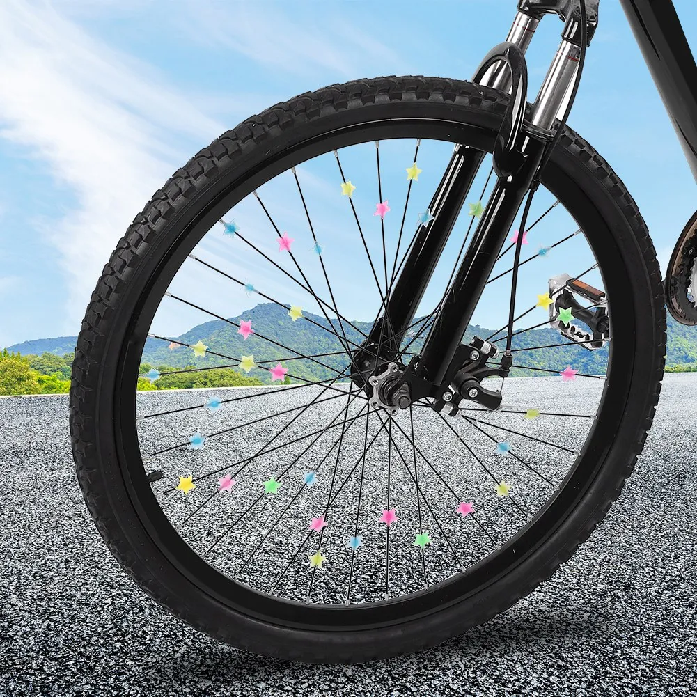 36PCS Star Beads Children Plastic Bike Wheel Spoke Bead Clips Bicycle Spokey Decoration