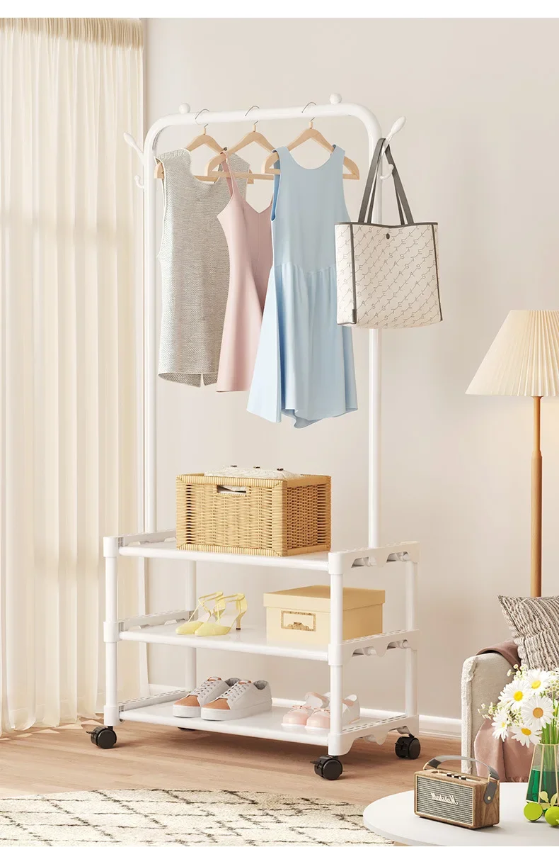 Metal Single Row Balcony Coat Rack Black Coat Garments Rack