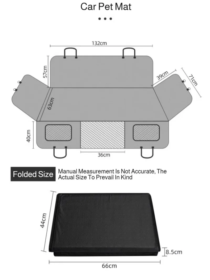 Winter Removable Car Seat Cover Back Seat Extension Dog Pad Waterproof Scratch Proof Nonslip Hammock Rear Cushion Pet