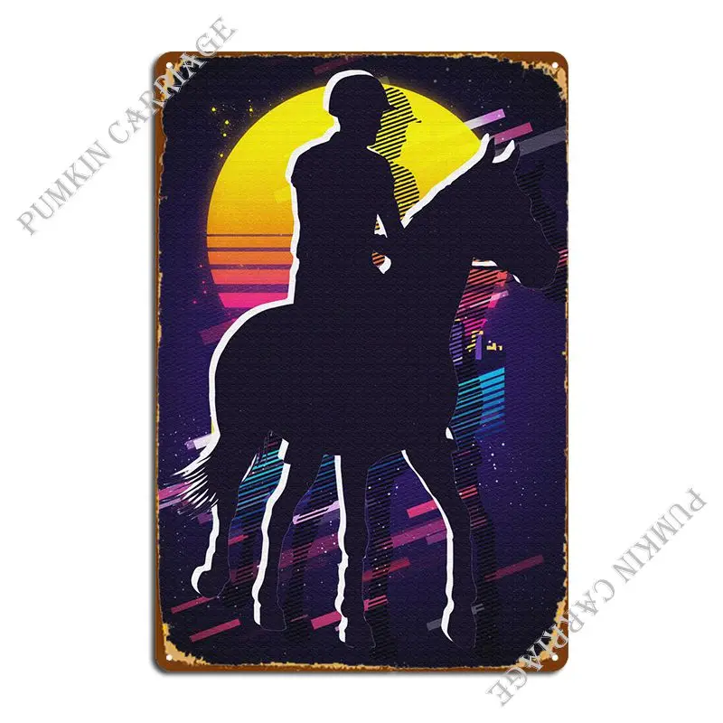 

Металлический плакат с изображением лошадей и гонок