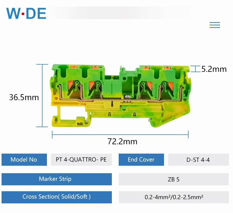 fonte de mola, conexão ao chão, bloco de terminais, condutor de fio