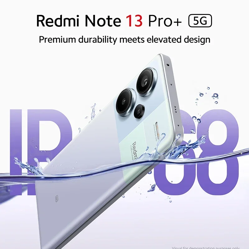 Global Version Xiaomi Redmi Note 13 Pro Plus 5G 200MP OIS Camera 120Hz 1.5K Curved Display MediaTek Dimensity 7200-Ultra IP68 cell phone,mobile phone