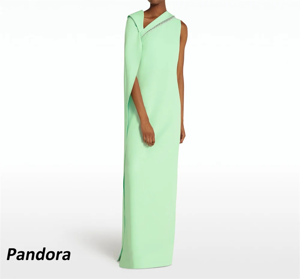 

Pandora V Neck Dubai Prom Dress Cape Shawl Sleeves Evening Dress With Floor Length Summer Women Wedding Party Formal Gowns 2024