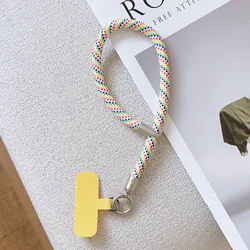 Rotating Multi - Functional Phone Lanyard with Adjustable Wrist Strap and Sturdy Hanging Plate - Polyester / Nylon (Yellow / Gold)