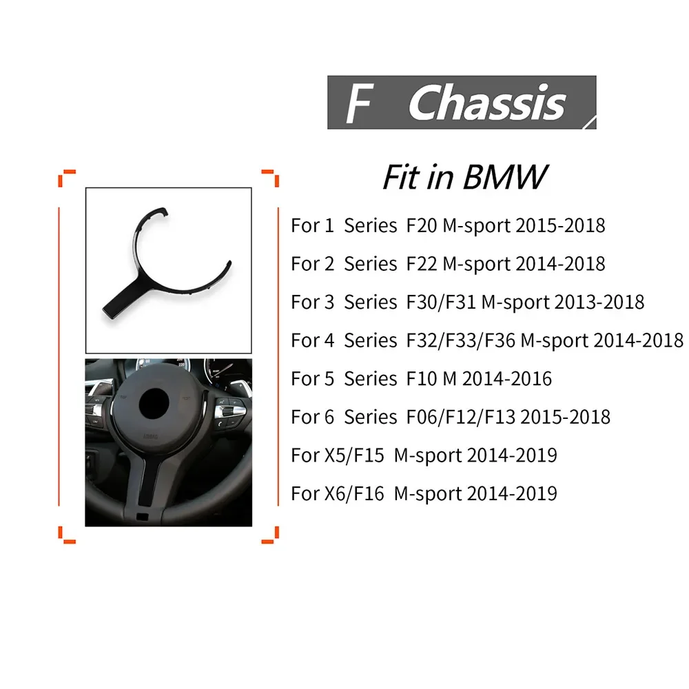 Racing Steering Wheel M Sport Steering Wheel Trim BMW F20 F22 F30 F31 F32 F33 F35 F36 F10 F06 F12 F13 F15 F16 Replacement Carbon Fiber 550D 328M