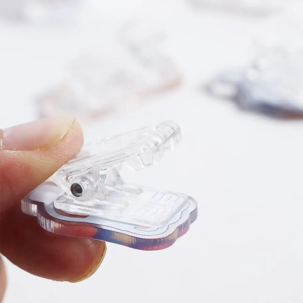 Desktop Organizer Set: Cartoon & Transparent Binder and Paper Clips with Snack Sealing Clips