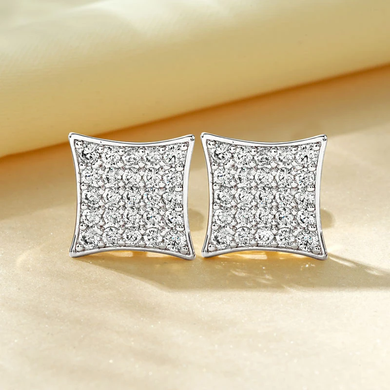 Rrjzz Mode 14 k Gold Überzogene Frauen Männer Stud Ohrring Casual CZ Simulierte Diamant Ohr Stud für Party Trend Ohrringe 2025 schmuck – Detail 17