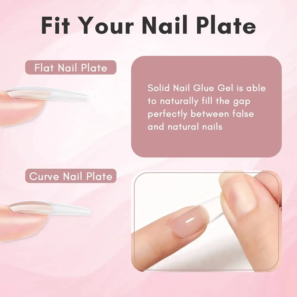 Makartt Gel Nail Glue, 2Pcs 15ml Glue Gel for Press on Nails ,Soft Gel Nail Tips  Nail Lamp Needed Multifunctional Nail Tool 4