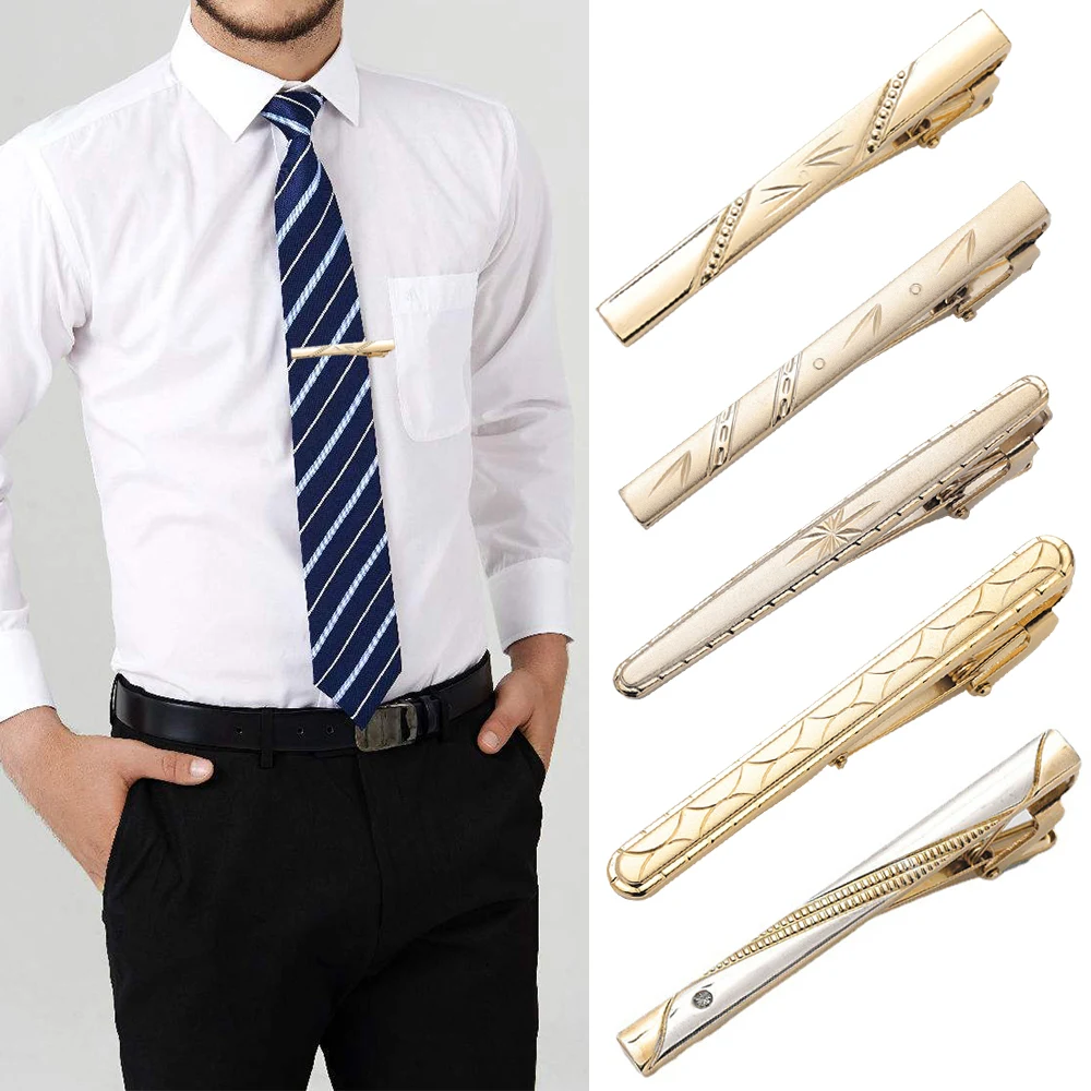 

Metal Tie Clips Men's Necktie Dress Shirts Tie Pin For Wedding Ceremony Bar Gold Tie Clasp Man Business Necktie Accessories