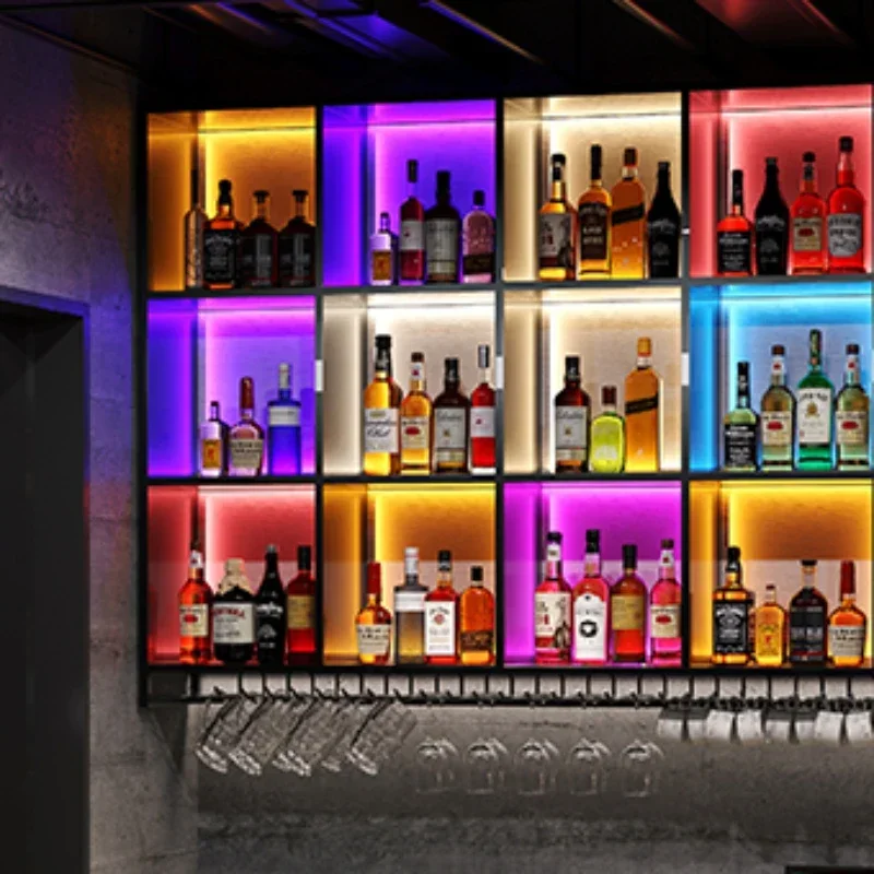 Kitchen Cabinet Wall Wines And Liquor Bar Furniture Accessories Home Bars Counter Table Night Club Coffe Organizer Display Full