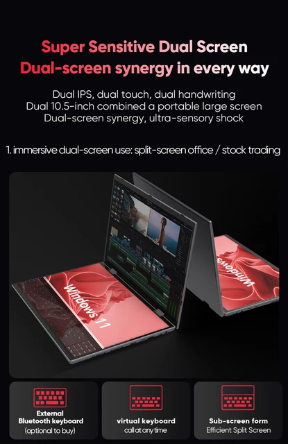 二画面ノートPC 10.5インチ Intel N95 Win11 Pro Amazon.co.jp: 2in1 ノートパソコン Office 2024搭載 10インチ
