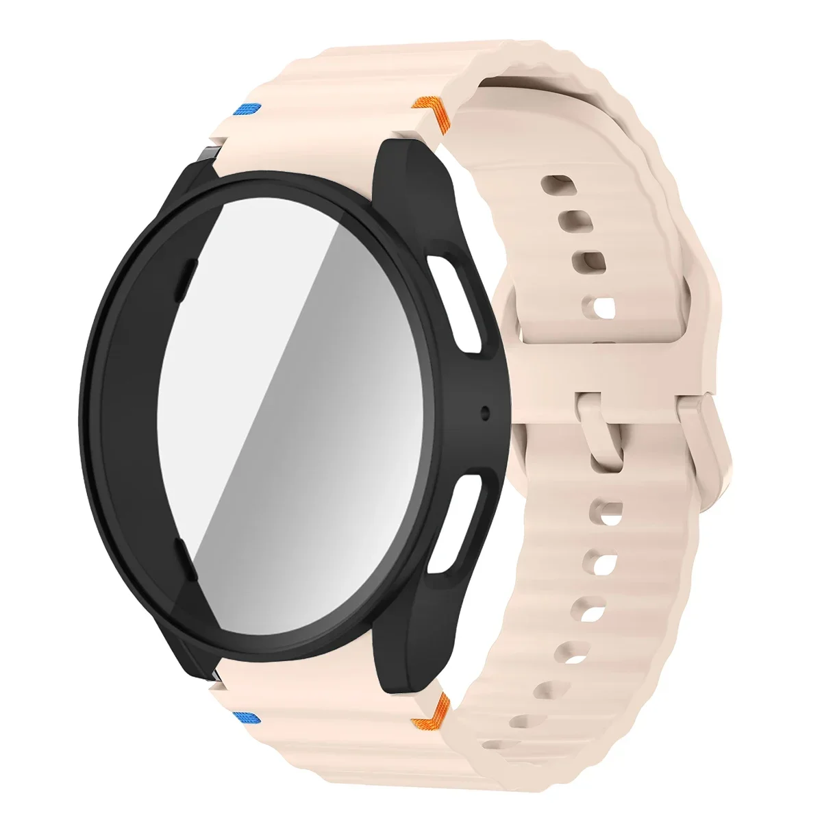 Enhanced Silicone Band and Bumper Case with Tempered Glass Screen Protector
