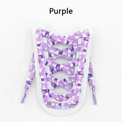 Vibrant Camouflage Print Flat Shoelaces - 140cm (Purple)