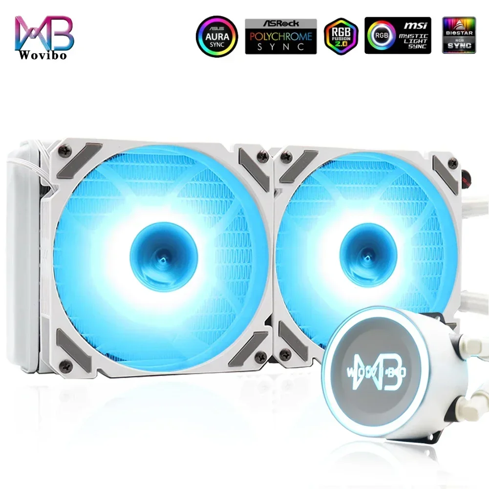 Resfriador de Água para Computador Argb Rgb Pwm 4pin 240 mm Ventilação Líquida para Intel Lga 1200 115×1366 2011 Am3 Am4 Radiador