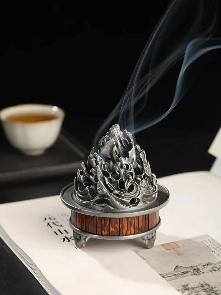 

Chinese Style Incense Ceremony Tea Room Pure Tin Boshan Furnace Incense Burner Tea Ceremony Aromatherapy Domestic