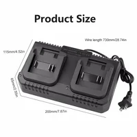 Dual Slot Charger 18V 21V Li-ion Battery Charger for Makita BL1415 BL1815 BL1830 BL1850 Electric Drill Power Tools EU US Plug 6