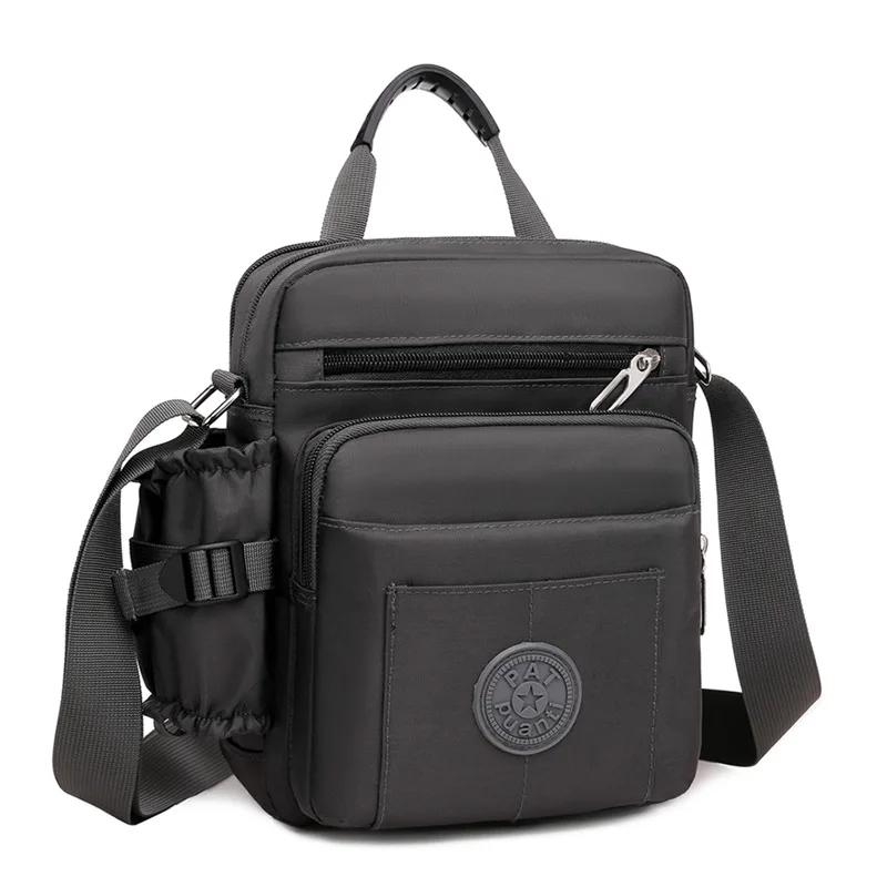 New Oxford Cloth Outdoor Shoulder Bag for Men's Sports and Leisure Travel Crossbody Bag Combination Water Bottle Side Pocket Bag