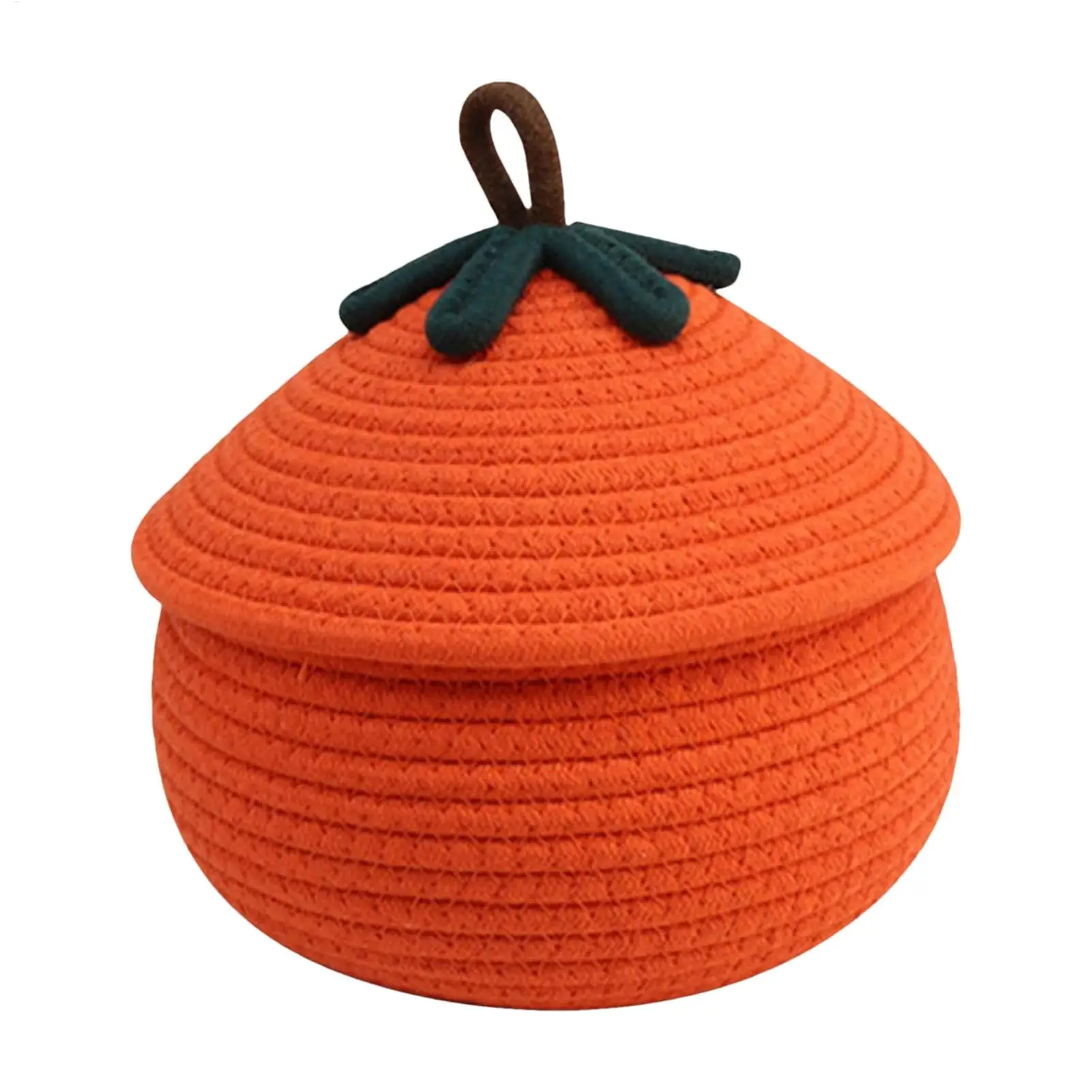 Halloween Woven Pumpkin Basket With Lid Halloween Decorative Candy Gift Basket Multi-Function Fruit Candy Snacks Toys Basket
