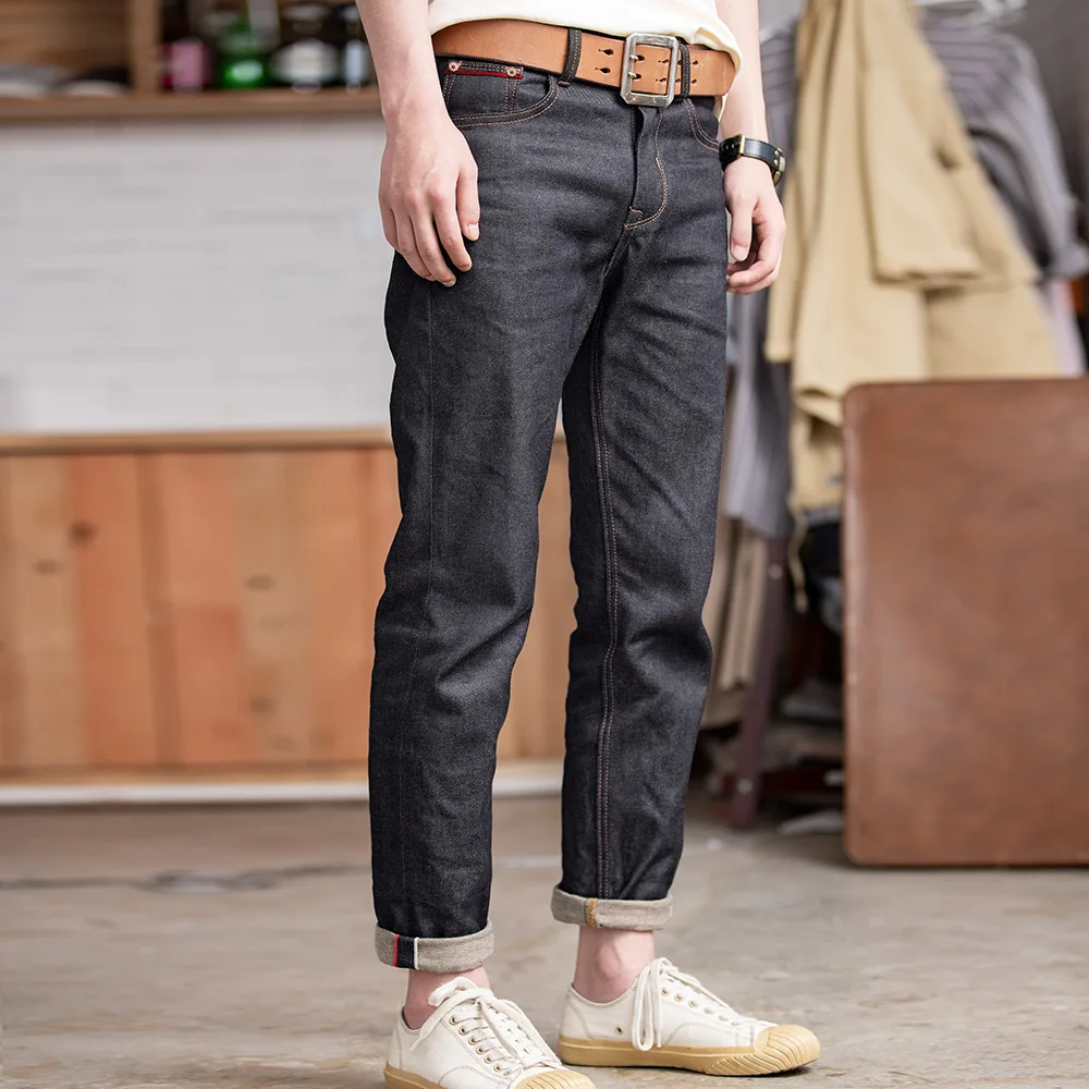 Maden Retro 11.6oz Selvedge Raw Denim Jeans Regular Fit Cotton Pants for Men with Zip Fly High Quality Versatile Trousers 2